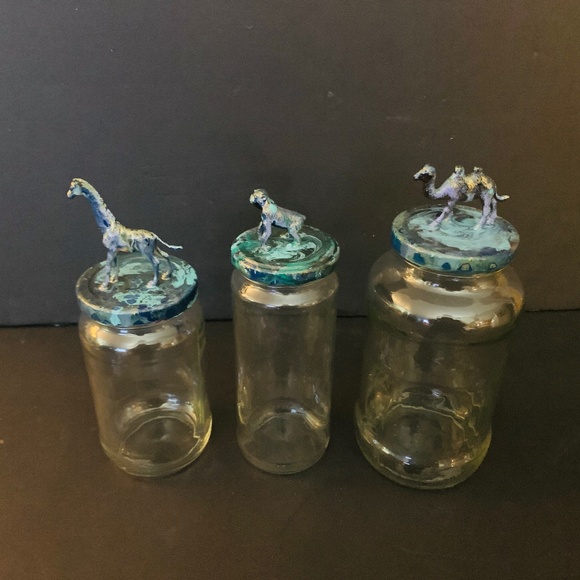 Set of 3 Animal Themed Glass Jars With Lids - Picture 10 of 10